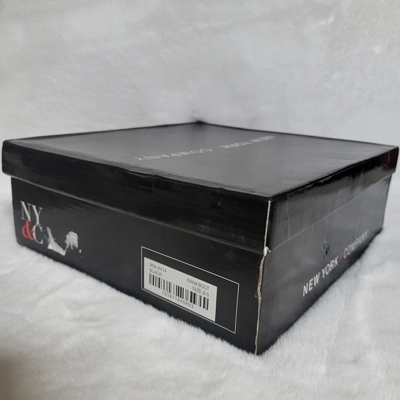 NWT New York & Company Faux Suede Almond Toe Rana Tall Boot Chunky Heel - Picture 15 of 15